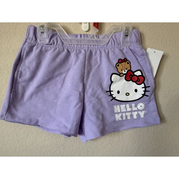 Sanrio Hello Kitty Tiny Chum Purple T Shirt Shorts 2 Piece Outfit Set Size M 7/8 - Picture 10 of 12
